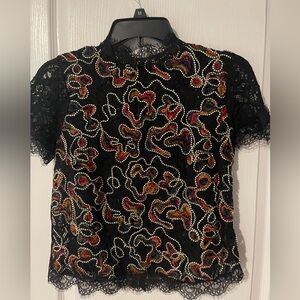Zara lace and embroidered top